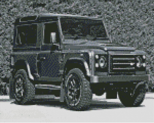 Black And White Land Rover Defender Diamond Painting