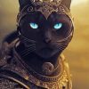 Black Warrior Cat Diamond Painting