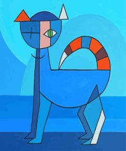 Blue Cubist Cat Diamond Painting