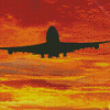 Boeing 747 In Flight At Sunset Diamond Painting