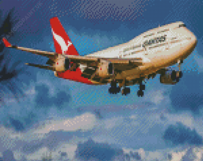 Boeing 747 With City View Diamond Painting