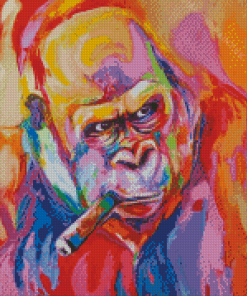 Colorful Gorilla Cigar Diamond Painting
