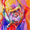 Colorful Gorilla Cigar Diamond Painting