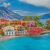 Colorful Buildings Argostoli Island Diamond Painting