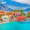 Colorful Buildings Argostoli Island Diamond Painting