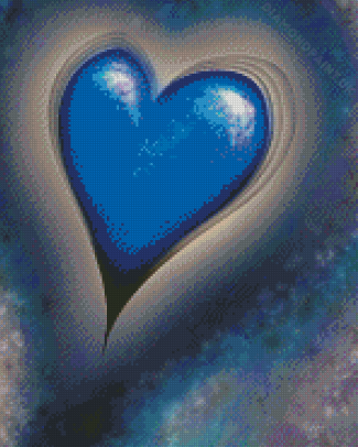 Cool Blue Heart Diamond Painting