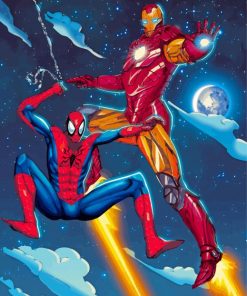 Cool Iron Man And Spiderman Diamond Painting