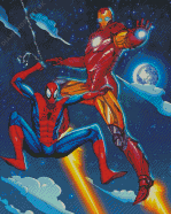 Cool Iron Man And Spiderman Diamond Painting