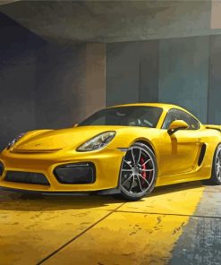 Cool Yellow Porsche Car Diamond Painting