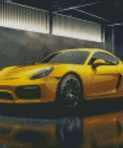 Cool Yellow Porsche Diamond Painting