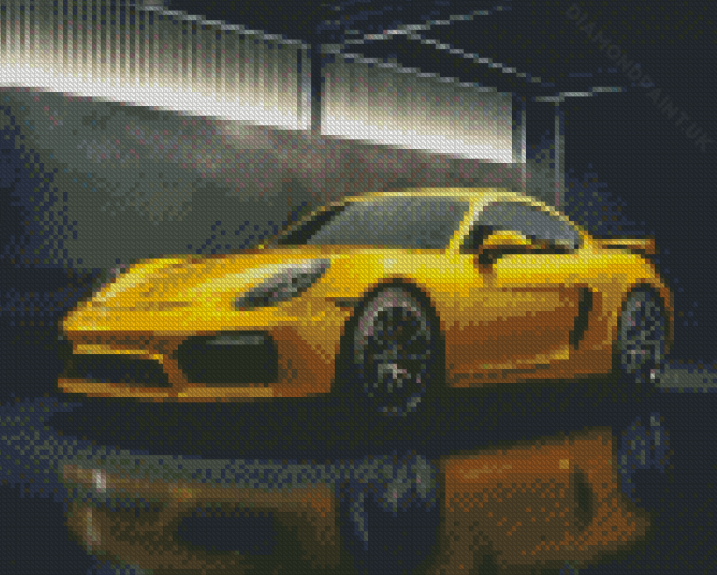 Cool Yellow Porsche Diamond Painting