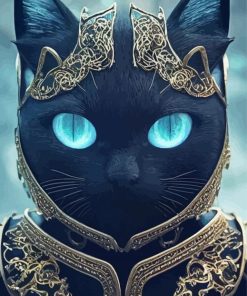 Cool Black Warrior Cat Diamond Painting