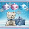 Cute White Westie Christmas Diamond Painting