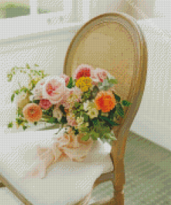 Flowers On The Chair Diamond Painting