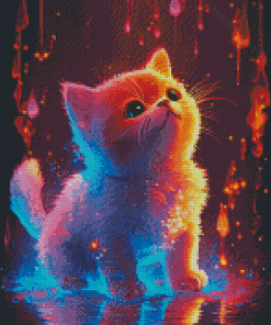 Neon Cat Diamond Painting
