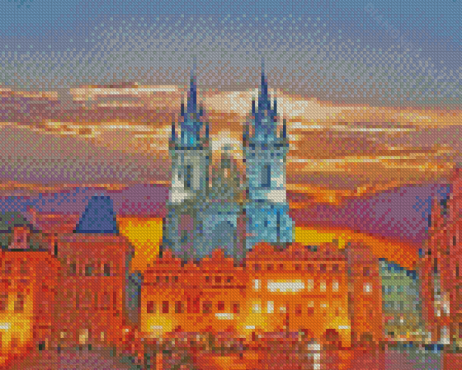 Old Town Square In Prague At Night Diamond Painting