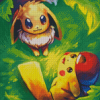 Pikachu And Eevee Pokemon Go Diamond Painting