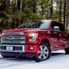 Red Ford Truck In Snow Diamond Painting
