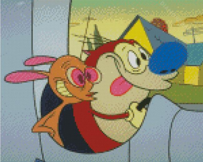 Ren And Stimpy Driving Diamond Painting