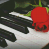 Rose Flower Keys Piano Diamond Painting
