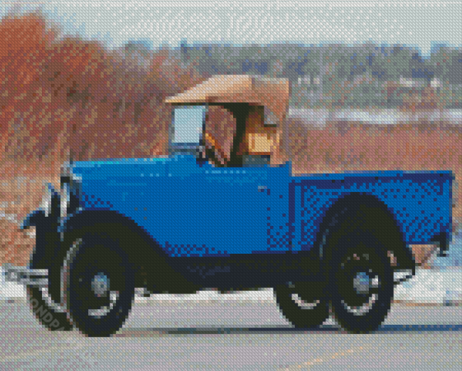 Vintage Blue Truck Diamond Painting