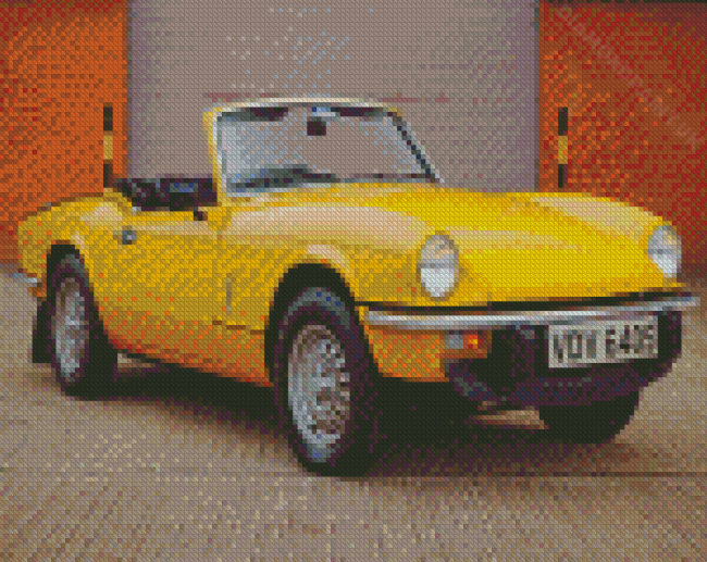 Yellow Spitfire Car Diamond Painting