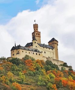 Autumn Marksburg Castle Germany Diamond Painting