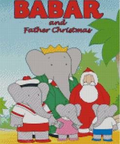 Babar Father Christmas Diamond Painting