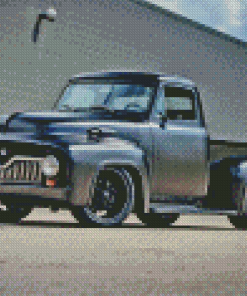 Black 1955 Ford Pickup Truck Diamond Painting
