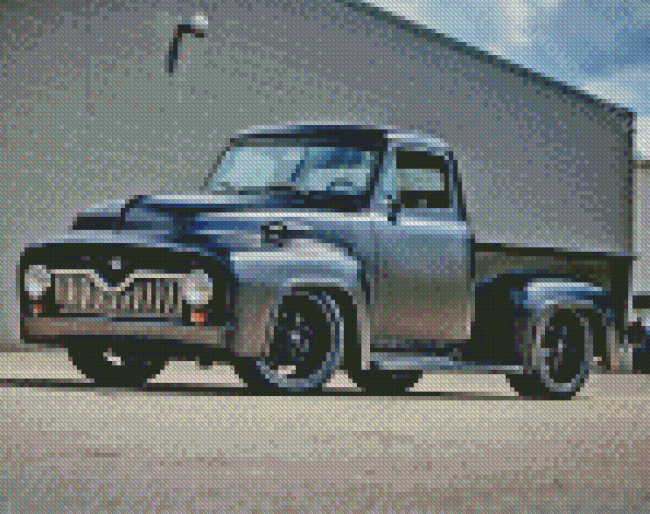 Black 1955 Ford Pickup Truck Diamond Painting