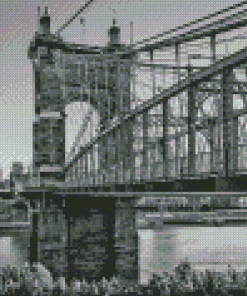 Black And White Roebling Bridge Diamodn Painting