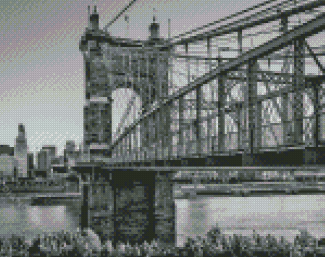 Black And White Roebling Bridge Diamodn Painting