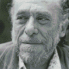 Black And White American Poet Charles Bukowski Diamond Painting