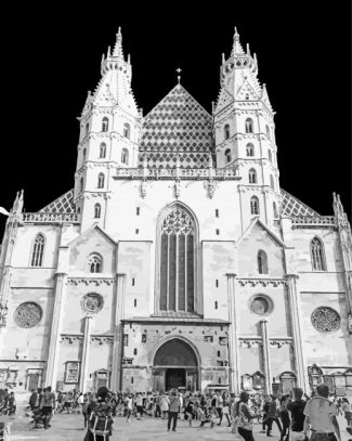 Black And White St Stephens Cathedral Diamond Painting