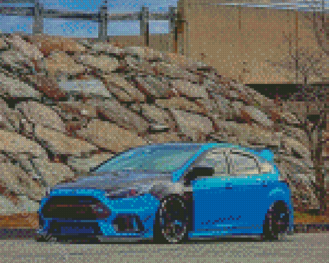 Blue Ford RS Sport Car Diamond Painting