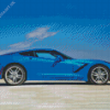 Blue Corvette Car Vehicle Diamond Painting