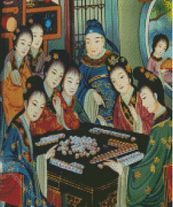Chinese Ladies Playing Mahjong Diamond Painting