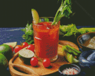 Cocktail Glass Bloody Mary Diamond Painting