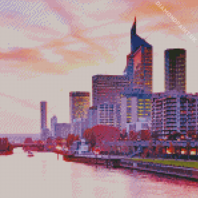 Courbevoie At Sunset Diamond Painting