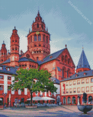 Germany Mainz Old Town City Diamond Paintign