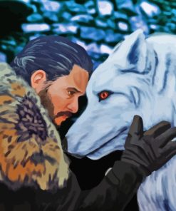 Ghost And Jon Snow Game Of Thrones Diamond Painting