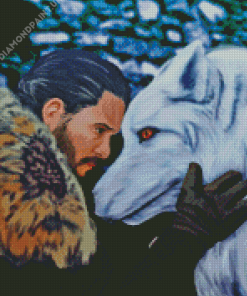 Ghost And Jon Snow Game Of Thrones Diamond Painting