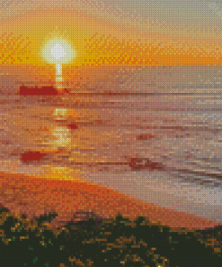 Highway California Sunset Seascape Diamond Painting