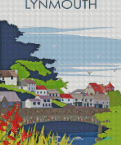 Lynmouth Village Poster Diamond Painting