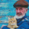 Old Man And Cat Diamond Painting