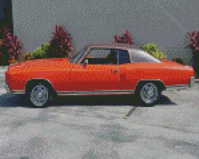 Orange Chevy Monte Carlo Car Diamond Painting