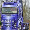 Purple Volvo Truck Vehicle Diamond Painting