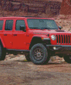 Red 2021 Jeep Wrangler Unlimited Sport Diamond Painitng