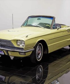 Retro Yellow Thunderbird Car Diamond Painting