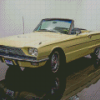 Retro Yellow Thunderbird Car Diamond Painting